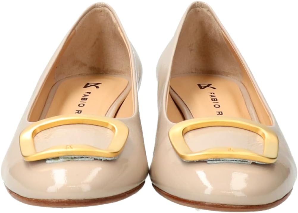 ファビオ ルスコーニ] 3.7cmヒール◇ラウンドトウローヒールバックル